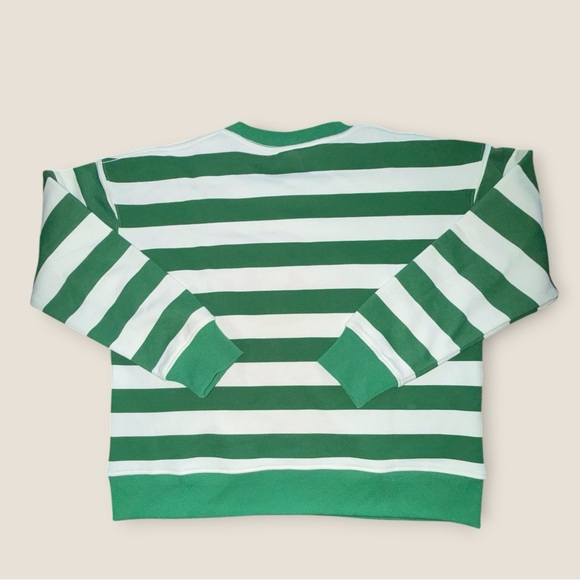 Merry Moments Ho Ho Ho Christmas Sweatshirt Green Striped Size L Holiday - Picture 6 of 6
